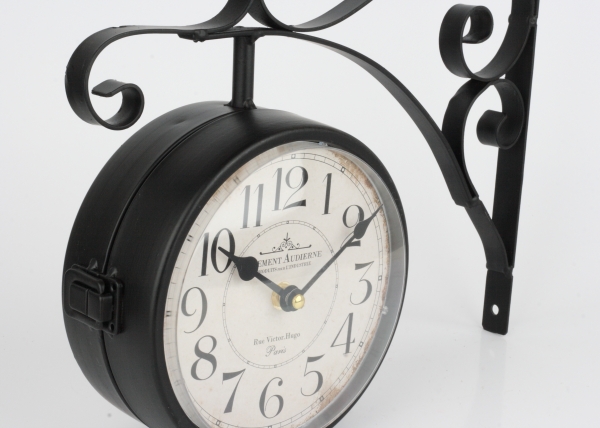 Obojstranné hodiny s arabskými číslicami Clement 31x28x7cm