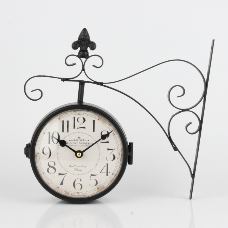 Obojstranné hodiny s arabskými číslicami Clement 31x28x7cm