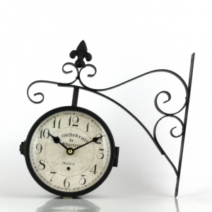 Obojstranné kovové hodiny Cathedrale 16cm