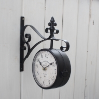 Obojstranné kovové hodiny Cathedrale 16cm 