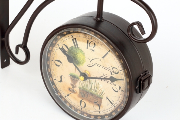 Obojstranné nástenné hodiny s vtáčikom 31×31×10cm