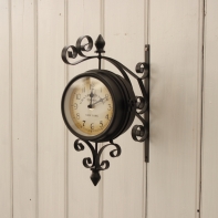 Obojstranné retro staničnej hodiny New York 