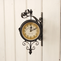 Obojstranné retro staničnej hodiny New York 