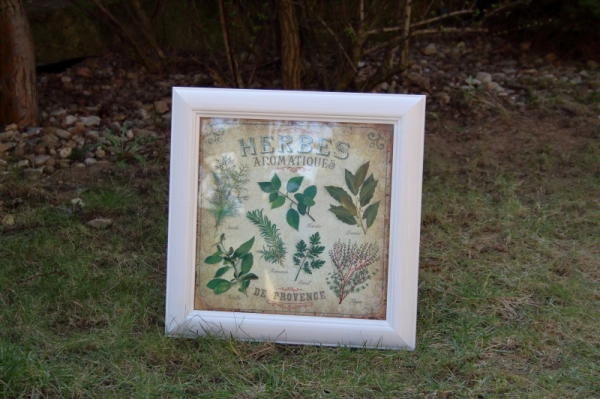 Obraz Herbes Aromatiques biely rám 38x37cm
