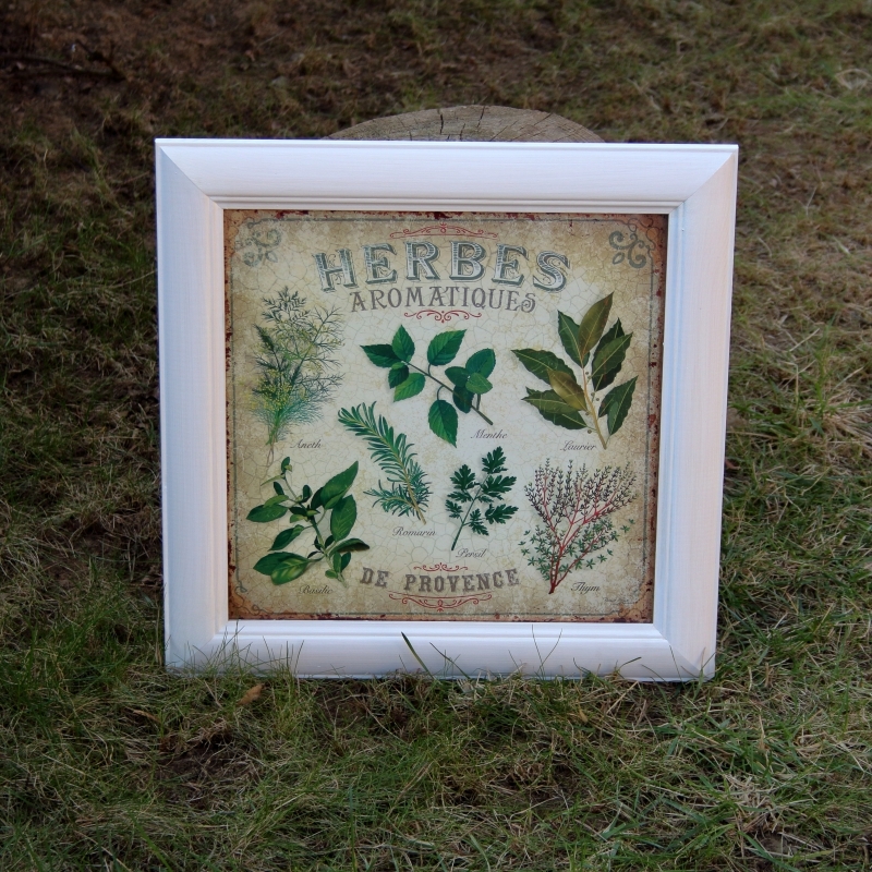 Obraz Herbes Aromatiques biely rám 38x37cm