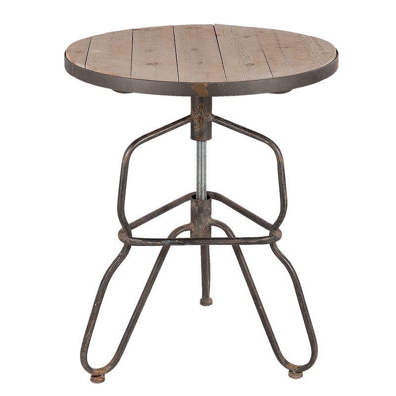 Odkladací stolík s drevenou doskou 59x71 / 89cm