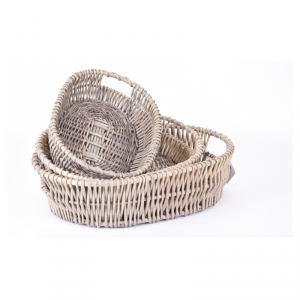 Ošatka proutěná krémová - sada 3 ks