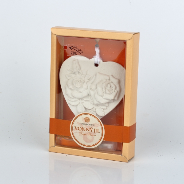 Osviežovač vzduchu vonný íl ruže v srdci Pomaranč 5ml