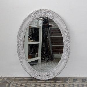 Oválné zrkadlo s patinou 60x80cm