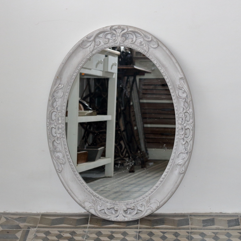 Oválné zrkadlo s patinou 60x80cm