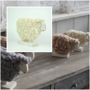 Ovce z vlny- biela 12x18cm