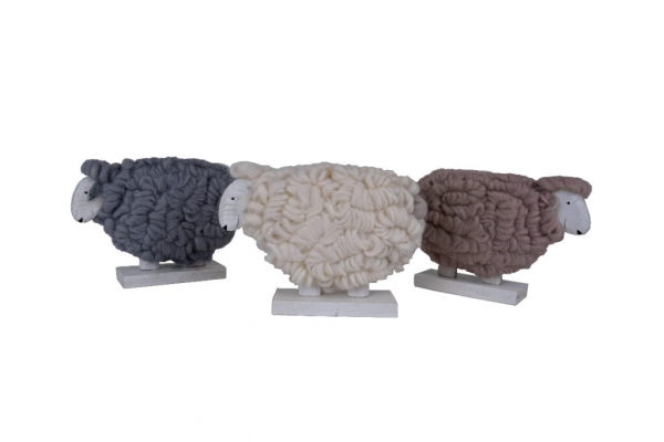 Ovce z vlny šedá 12x18cm