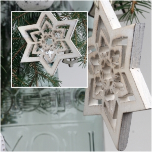 Ozdoba drevená vločka 12cm