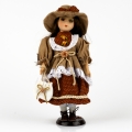 Bábika s porcelánovou hlavičkou 30cm s hnedými vláskami