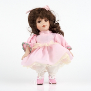 Bábika s porcelanovou hlavičkou - ručne malovaná 20 cm