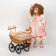 Bábika s porcelanovou hlavičkou - ručne malovaná 51 cm