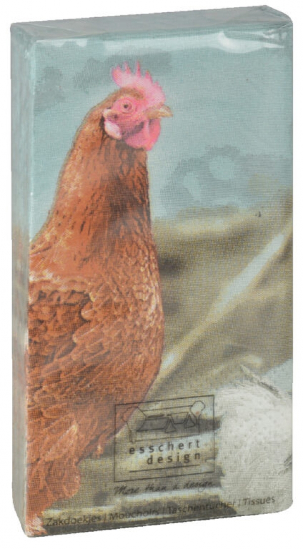 Papierové vreckovky vzor sliepky