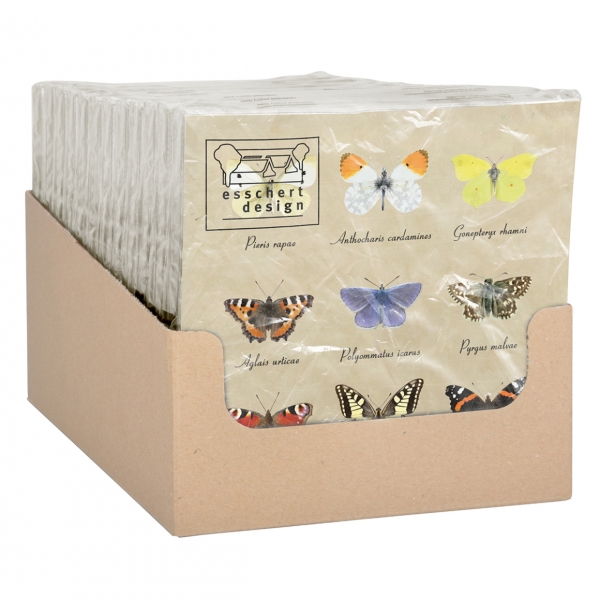 Papierové obrúsky s motýlikmi 33 x 33 cm balenie 20 ks