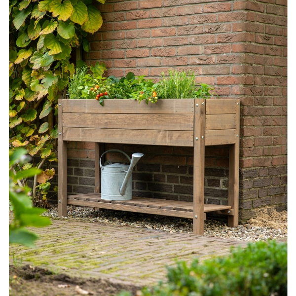 Pestiereň s otvoreným úložným priestorom, hnedá, 119x41x78cm