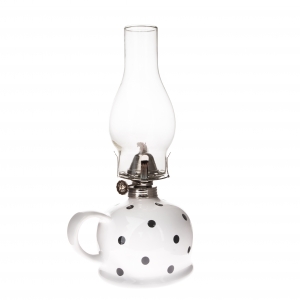 Petrolejová lampa 28cm biela