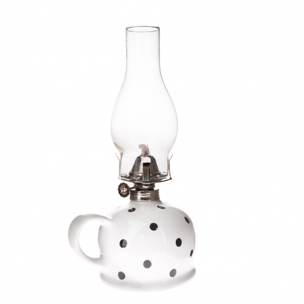 Petrolejová lampa 28cm biela