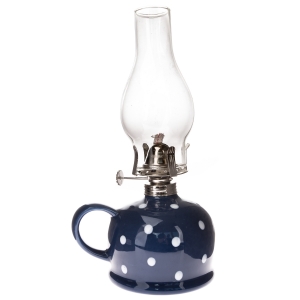 Petrolejová lampa modrá 28,5cm