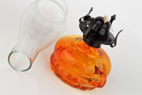 Petrolejová lampa oranžová 29cm