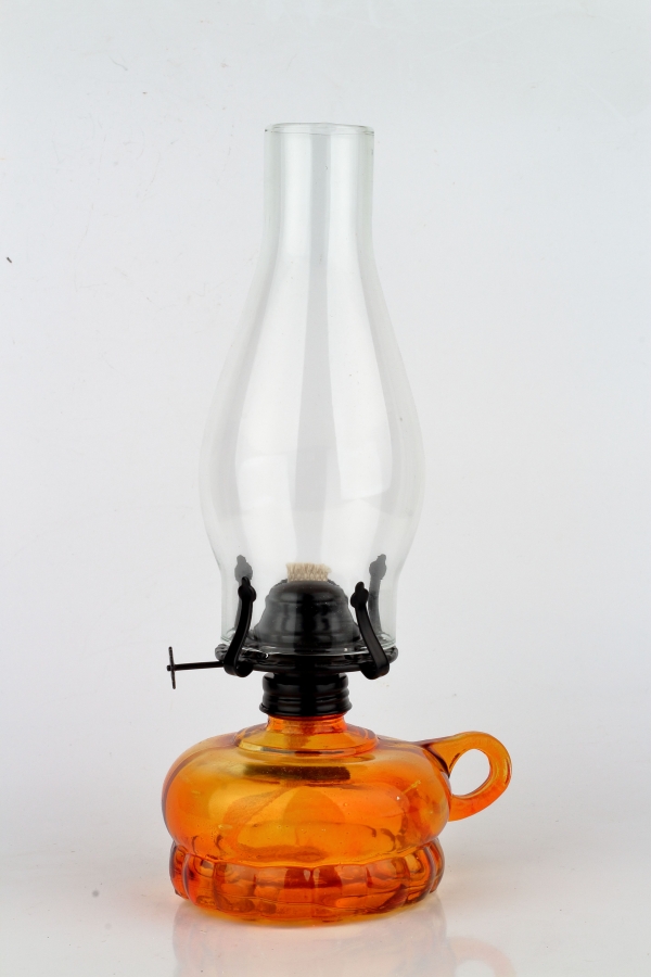Petrolejová lampa oranžová 29cm