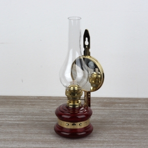 Petrolejová lampa so zrkadlom vínová 30cm 
