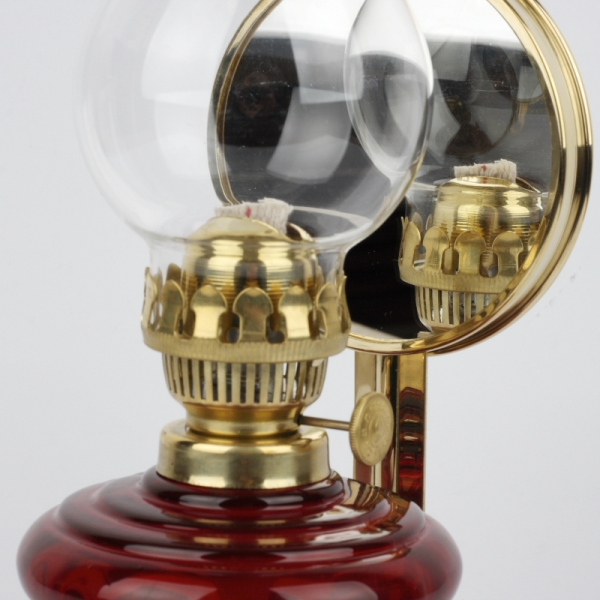 Petrolejová lampa so zrkadlom vínová 30cm 