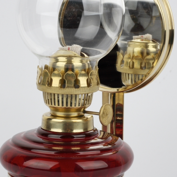 Petrolejová lampa so zrkadlom vínová 30cm 