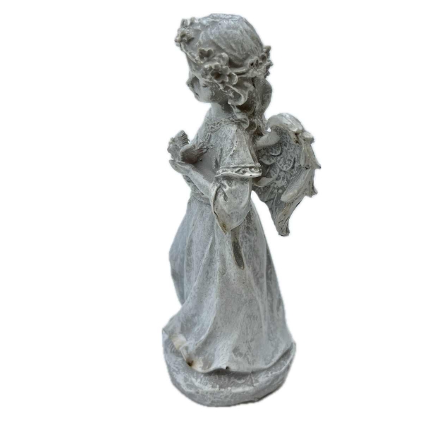 Pietna dekorácia na hrob – anjel s holubicou 15,5 cm