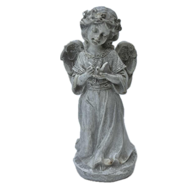 Pietna dekorácia na hrob – anjel s holubicou 15,5 cm