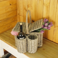 Piknikový kôš s držiakmi na fľaše vína