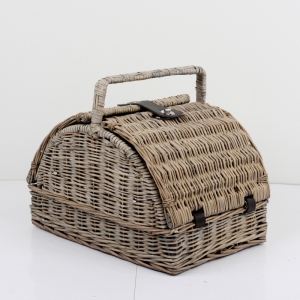 Piknikový kôš s modrými prúžky pre 2 osoby 29x42x31cm