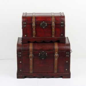 Pirátska drevená  truhlica 52x32x34cm