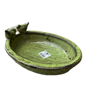 Pítko pre vtáčiky keramická miska - zelená
