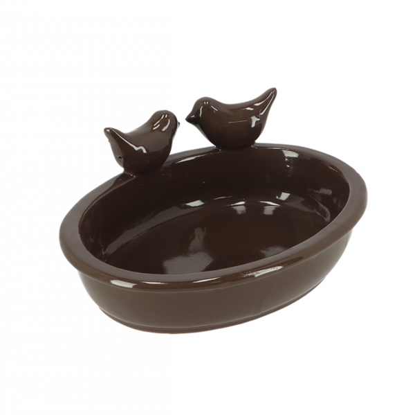 Pítko pre vtáctvo oválne hnedé 30x24x12cm