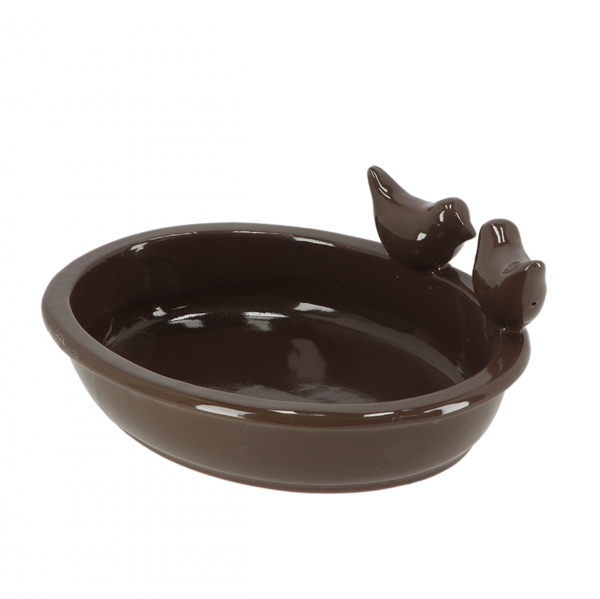 Pítko pre vtáctvo oválne hnedé 30x24x12cm