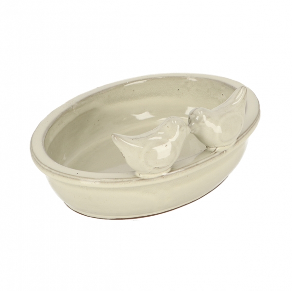 Pítko pre vtáctvo oválne krémové 30x24x12cm