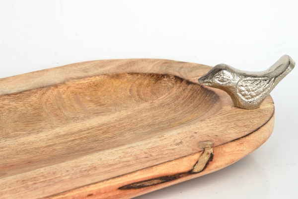 Pítko pre vtáky drevené s vtáčikmi 30,5 x 19 x 4 cm menšie