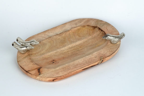 Pítko pre vtáky drevené s vtáčikmi 30,5 x 19 x 4 cm menšie