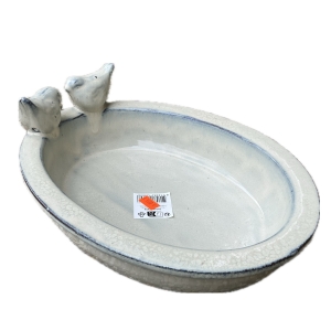 Pítko pre vtáky keramická miska - krémová