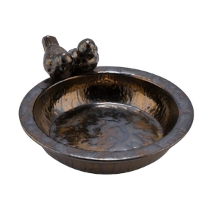 Pítko pre vtáky keramické bronz 23x23x5cm