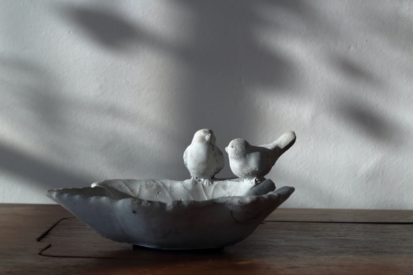 Pítko pre vtáky List 26 cm keramické