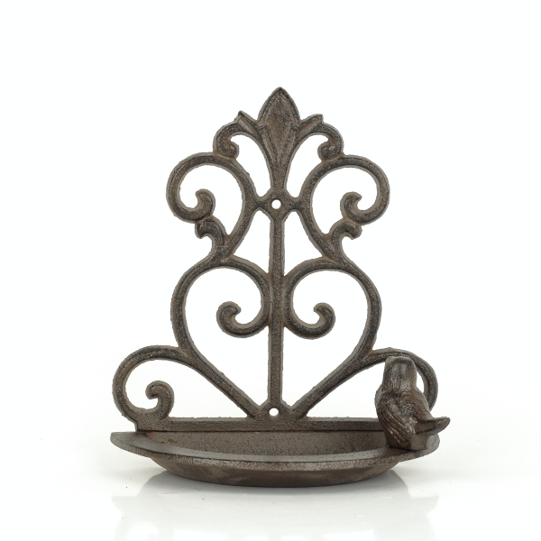 Pítko pre vtáky liatinové na stenu vtáčik