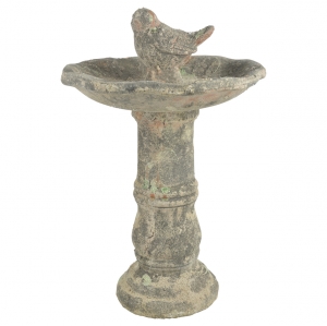 Pítko pre vtáky na podstavci 33 x 33 x 51 cm terakota s patinou