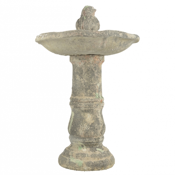 Pítko pre vtáky na podstavci 33 x 33 x 51 cm terakota s patinou