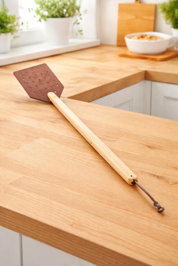 Plácačka na muchy kožená