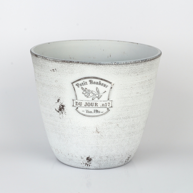 Plastový kvetináč biely 20cm